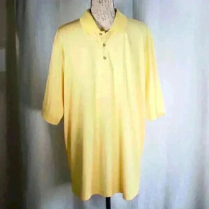 Pebble Beach Performance Size XXL Yellow 1/4 button embroidered back polo golf